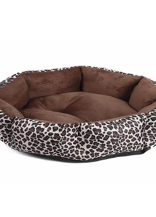 Лежак для котов собак круглый sy-2022-1208-97 leopard l (60*18 см)