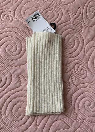 H&amp;m новые перчатки митенки молочный цвет