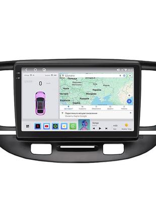 Штатна магнітола lesko для kia rio ii 2005-2009 екран 9" 4/64 qled carplay 4g wi-fi gps 360 prime