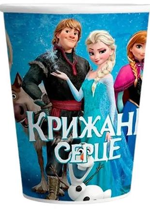 Бумажные стаканчики ледяное сердце 250 мл 10 шт (2211546321124)