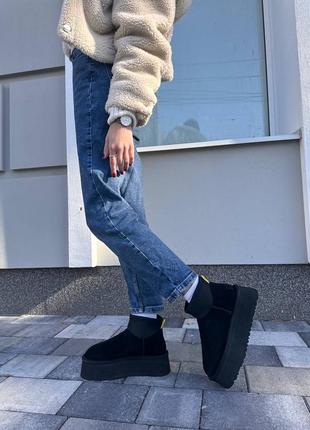 Угги угги угги ugg classic mini dipper boot black2 фото