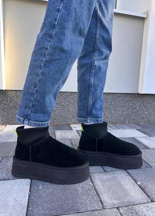 Угги угги угги ugg classic mini dipper boot black3 фото