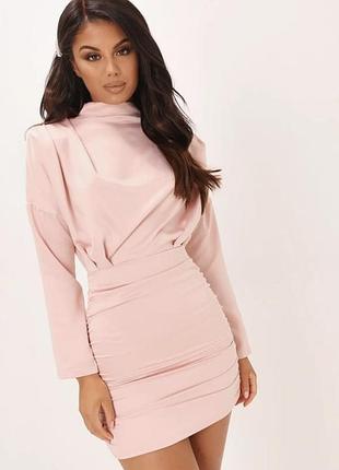 Стильное нежное праздничное платье жатка из asos