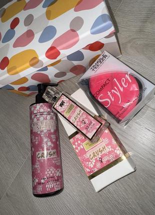 Парфюмированный набор🎁духи + лосьон для тела + расческа tangle teezer