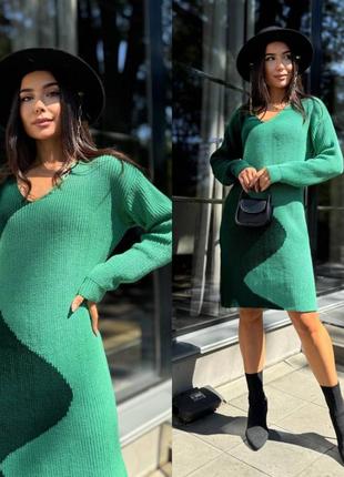 Платье вязаное волна 42-58 р-р