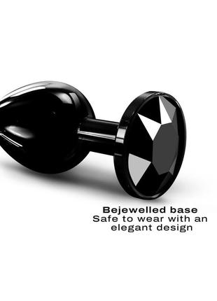 Металлическая анальная пробка с кристаллом dorcel diamond plug black, размер m, 8,3х3,4 см.