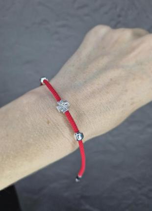Браслет красная нить, серебряный браслет на руку, предохраняет 925