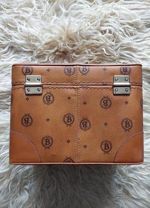 Вінтажний брендовий шкіряний ретро б'юті кейс валіза у стилі lv