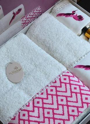 Подарунковий набір рушників la maison, 3 шт. з ароматом edna