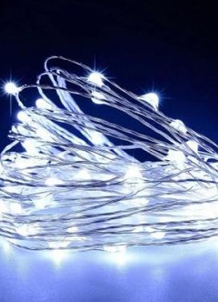 Гирлянда 10м "montana" (холодный белый) 6400k уличная 220v влагозащитная в силиконе «horoz electric»