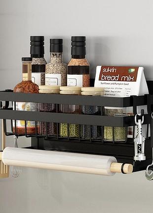 Навісна магнітна полиця (s) на холодильник та мікрохвильову піч. кухонний органайзер із тримачем для рушників ((hd-cx001s))