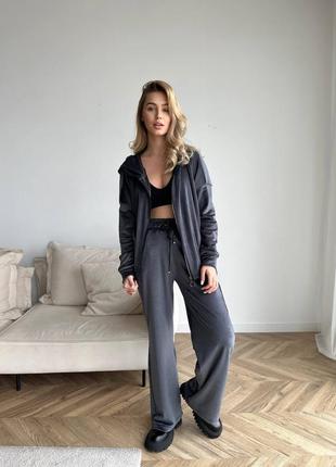 Теплий велюровий спортивний костюм