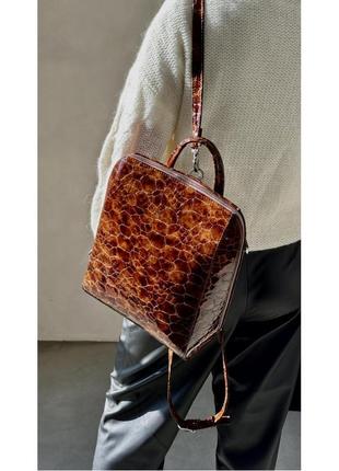 Рюкзак жіночий із натуральної шкіри коричневий vito torelli 1012 4103