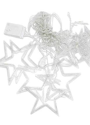 Электрическая гирлянда звезда штора 3 метра на окно для фотозон синяя6 фото