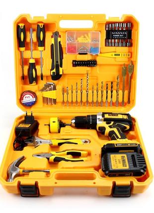 Ударный шуруповерт dewalt dcd791 (24v, 6ah,1800об/мин) кит-8-1 мультитулс. аккумуляторный шуруповерт деволт