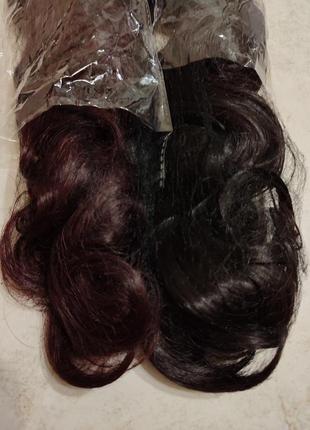 Шинон волнистый накладной хвост волос на крабе