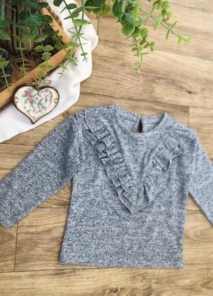 Кофточка р 80 на 12-18 мес кофта серая, тёплая