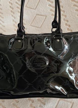 Лакированная кожа винтажная сумка longchamp2 фото