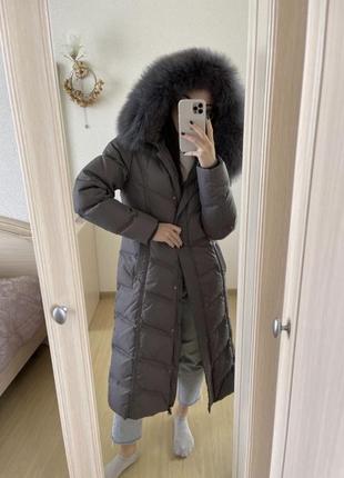 Пуховик натуральний довгий