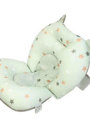 Матрацик килимок для дитини у ванночку з кріпленнями bestbaby 330p green stars