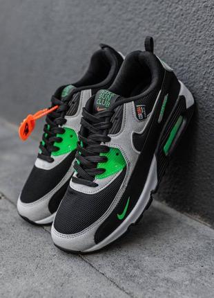 Мужские весенние кроссовки в стиле nike air max 90 cordura grey black найк эир макс кордура серые черные 40-44 ( ntr307 )