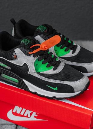 Чоловічі весняні кросівки air max 90 cordura grey black еір макс кордура сірі чорні