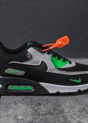 Чоловічі весняні кросівки air max 90 cordura grey black еір макс кордура сірі чорні