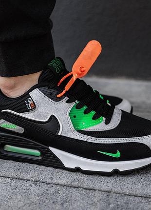 Чоловічі весняні кросівки air max 90 cordura grey black еір макс кордура сірі чорні