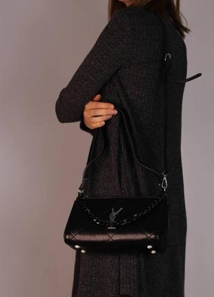 Yves saint laurent black/женская сумка/женская сумка/женская сумочка/ysl7 фото
