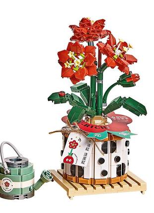 3d конструктор набор строительных блоков loz 1285 амариллис в горшке 703 деталей пластиковый |швидка доставка|