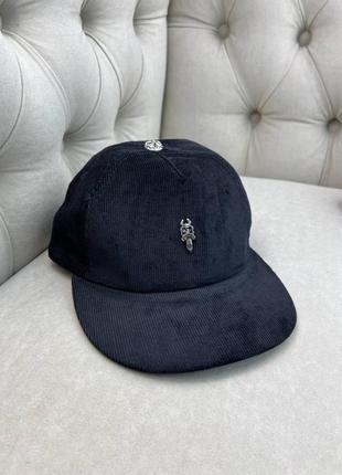 Кепка chrome hearts черная вельветовая 48850