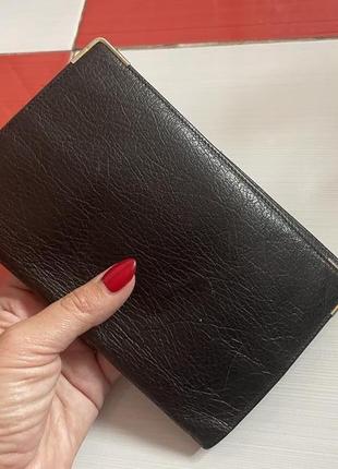 Шикарный большой винтажный кожаный кошелек goatskin