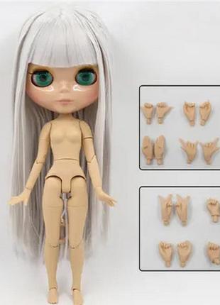 Шарнірна лялька блайз blythe 30 см. 4 кольори очей біле волосся з чубчиком |швидка доставка|