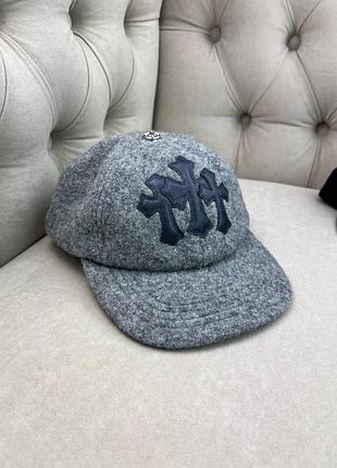 Кепка chrome hearts серая кашемировая 48849