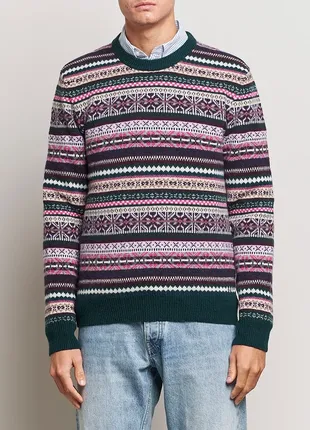 Оригинальный свитер gant wool fairisle sweater tartan