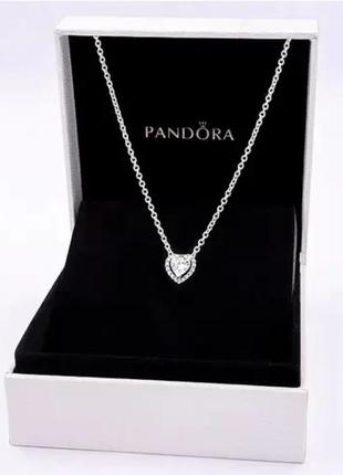 Цепочка чокер серебро silver_pandora original classic silver кулон сердечко колье