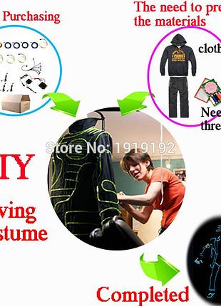 Светодиодная лента oasis голубая проволока 3м led неоновый свет с контроллером. ice...