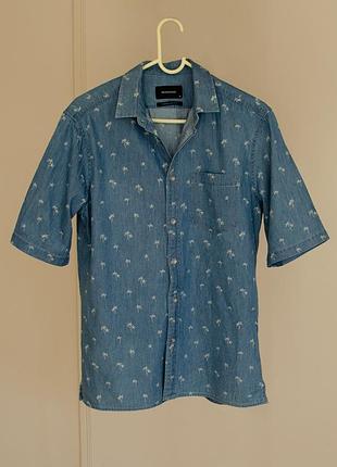 Летняя джинсовая мужская  рубашка  м