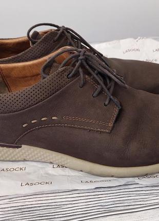 Мужские кожаные туфли дерби в красивом состоянии р.44 (28 см) lasocki коричневые