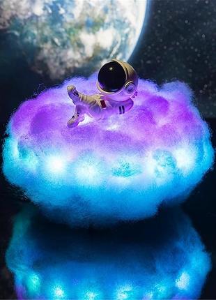 Нічний світильник астронавт на хмарі oasis, usb, пульт, 200 режимів свічення |швидка доставка|