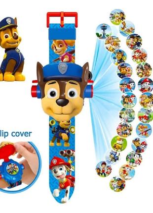 Детские наручные часы с проектором чейз щенячий патруль, 24 вида изображения....