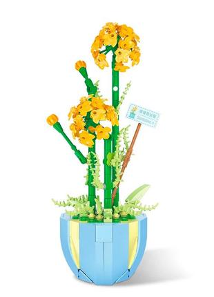 3d конструктор набор строительных блоков yz 2086 цветочный конструктор каланхое 329 деталей |швидка доставка|