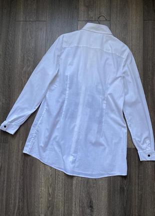 Эксклюзивная удлиненная рубашка с жабо и напылением от премиум бренда tuzzi2 фото