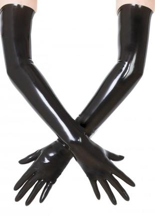 Чорні латексні рукавички. безшовні латексні довгі рукавички, xl |швидка доставка|