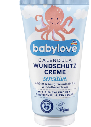 Детский защитный крем с календулой babylove wundschutzcreme sensitive calendula, 75 ml