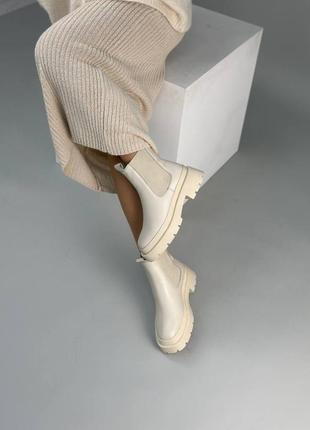 Женские кожаные ботинки (9945-1з) 40 vzutik молочный (2000002759256)4 фото