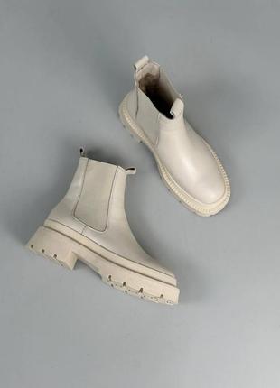 Женские кожаные ботинки (9945-1з) 40 vzutik молочный (2000002759256)9 фото