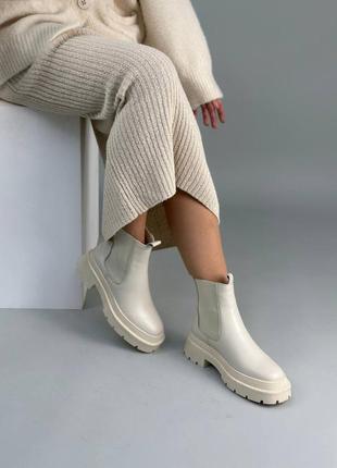 Женские кожаные ботинки (9945-1з) 40 vzutik молочный (2000002759256)3 фото