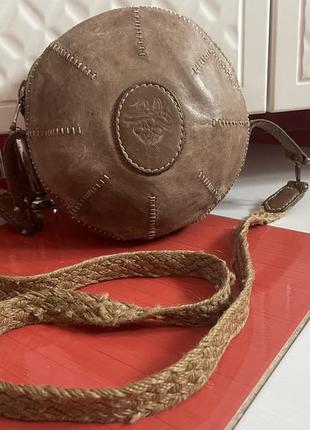 Шикарная винтажная кожаная сумка genuine leather англия /кожа
