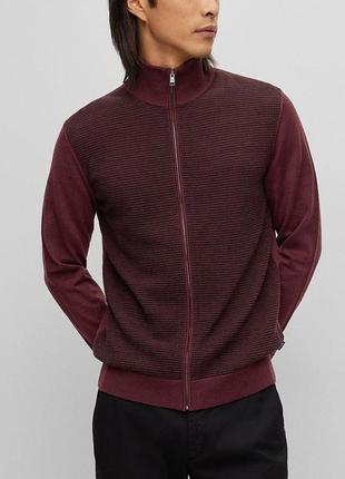 Оригінальний кардиган hugo boss men's zip-up knitted cardigan